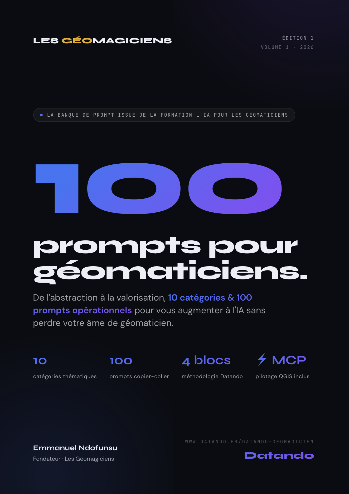 Banque de 100 prompts pour géomaticiens